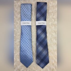 Calvin Klein Blue Plaid and Patterned Ties